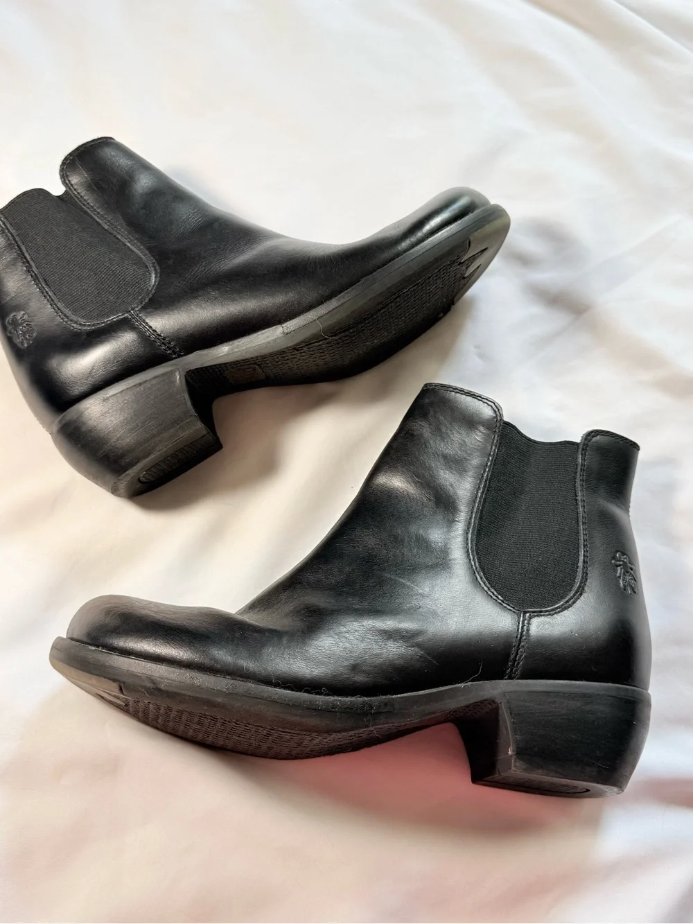 Fly London MAKE Black Leather Chelsea Ankle Boots EU 39 US 8 - 8.5 Pull On